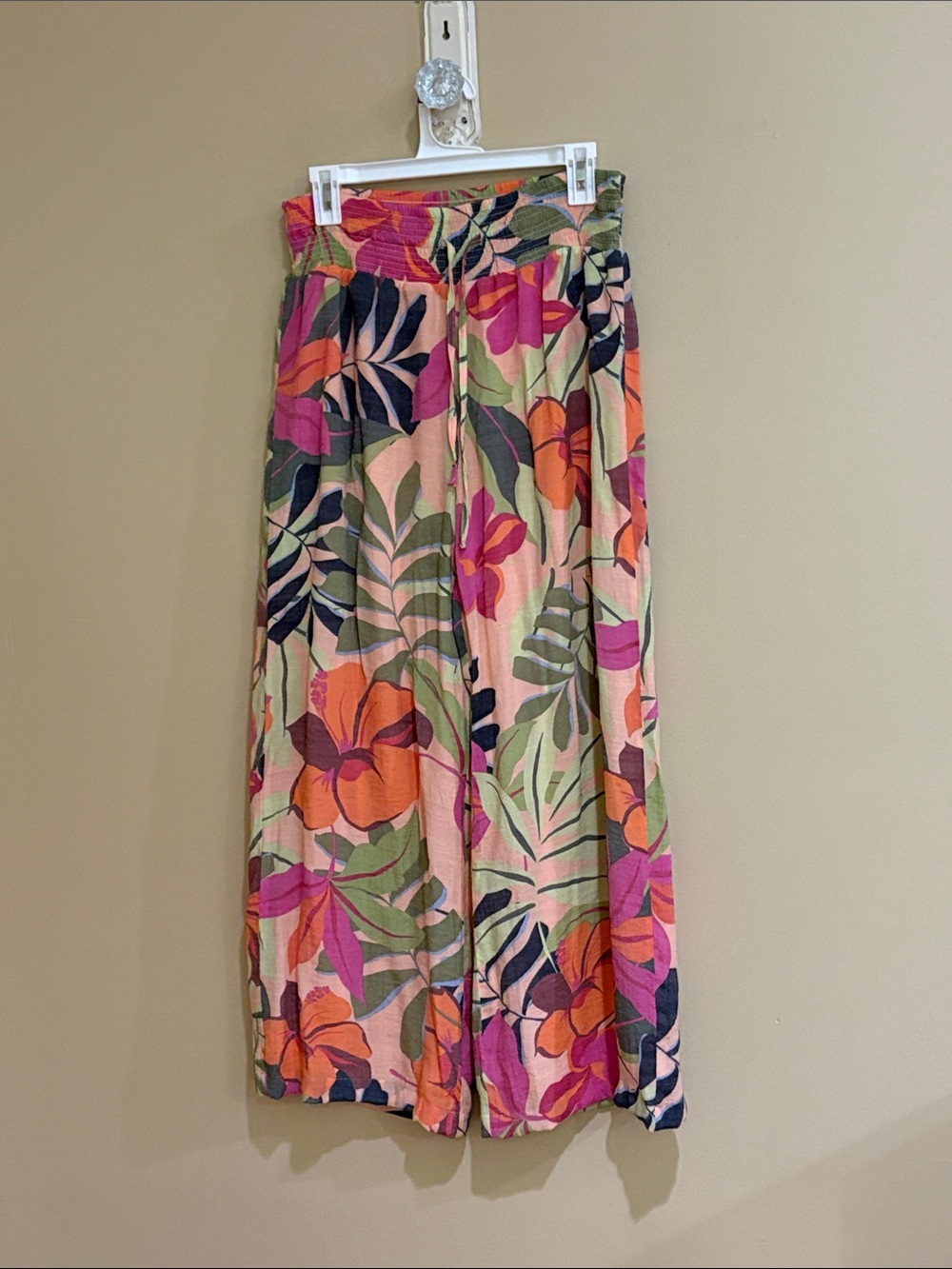 Sharagano Wide-Leg Floral Print Palazzo Pants - Pink & Orange